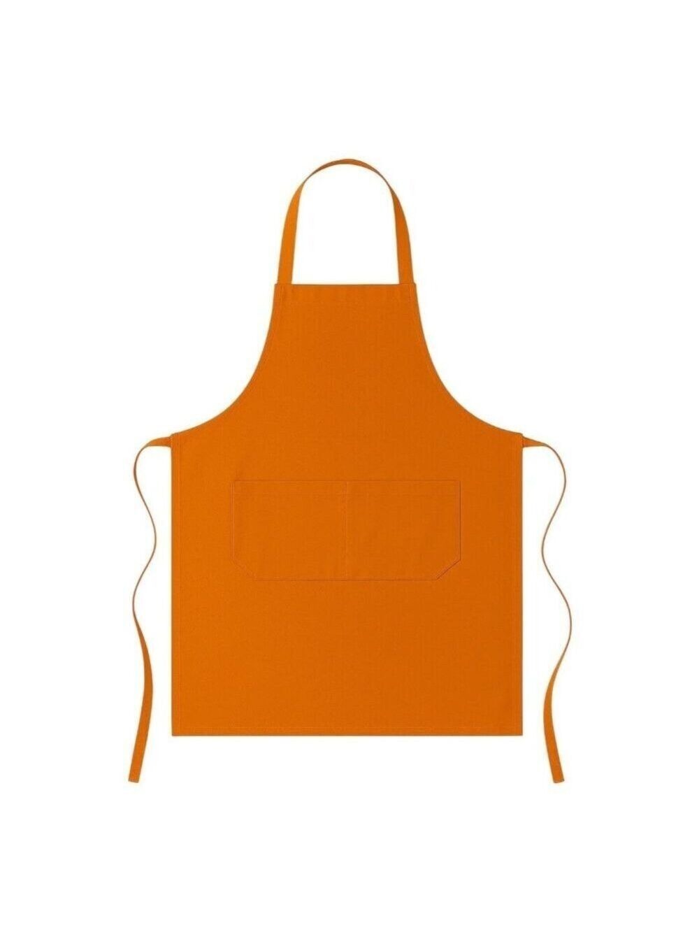 Orange Polyester Apron Unisex Adjustable Pockets Cooking Craft
